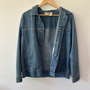 Crossroads Denim Jacket Womens Medium Button Front Jean Jacket VTG Pockets